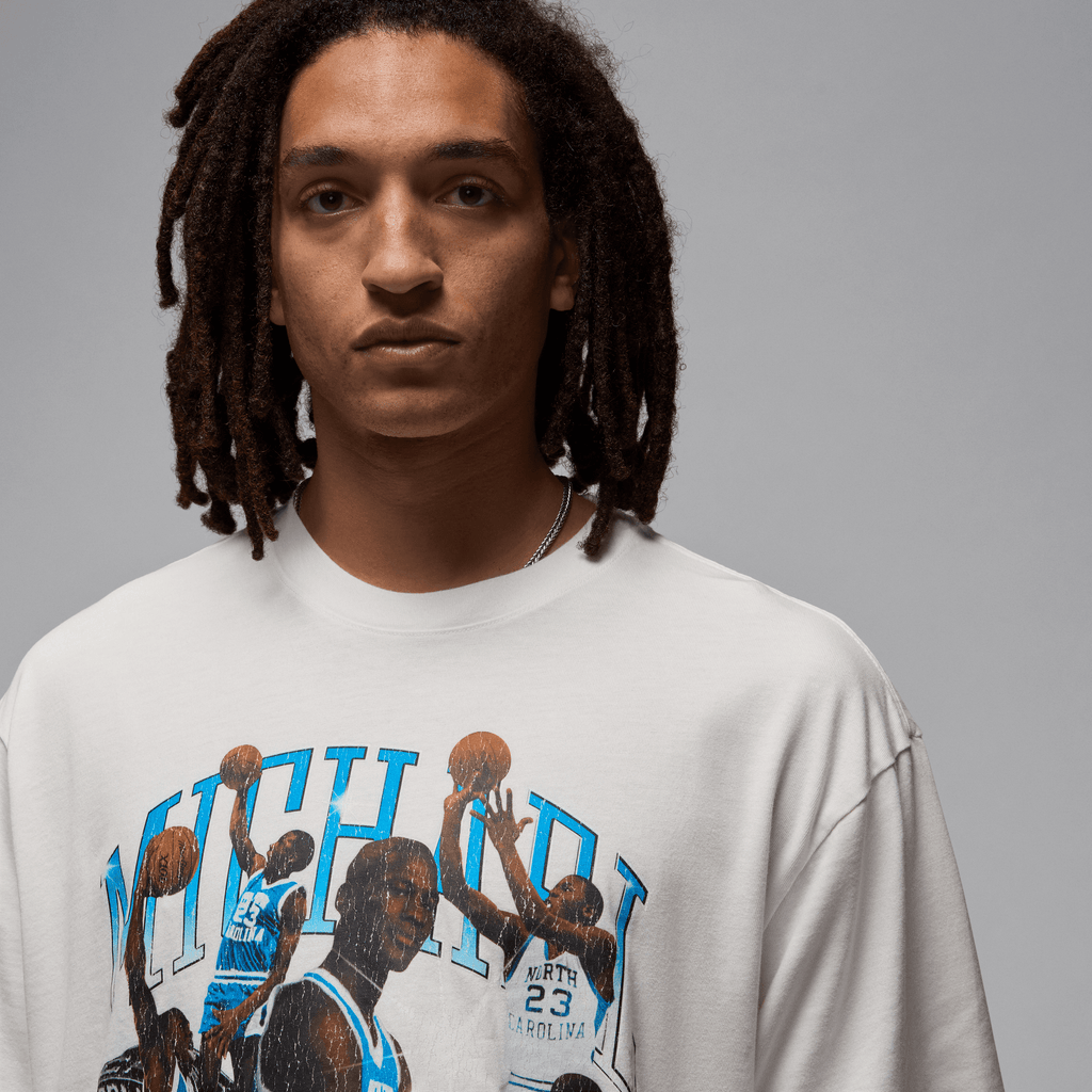 Men's Jordan Flight Essential Oversize Graphic Crew T-Shirt "Sail Black"