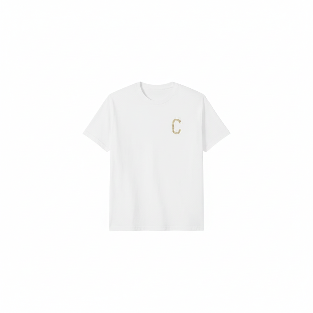 Women's The Closet Inc. White Tee Curved (GLD)