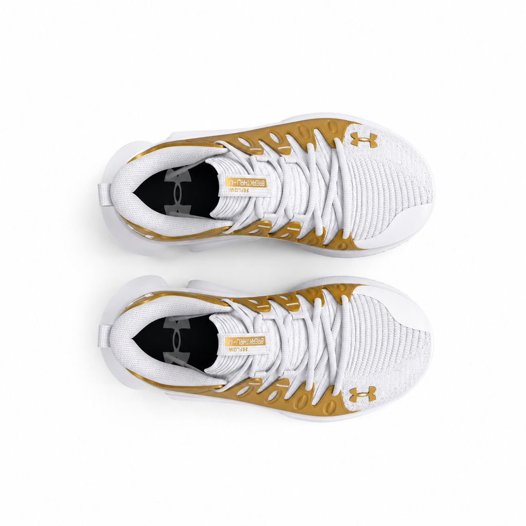Women's Under Armour Flow Breakthru 4 Basketball "White Metallic Gold"