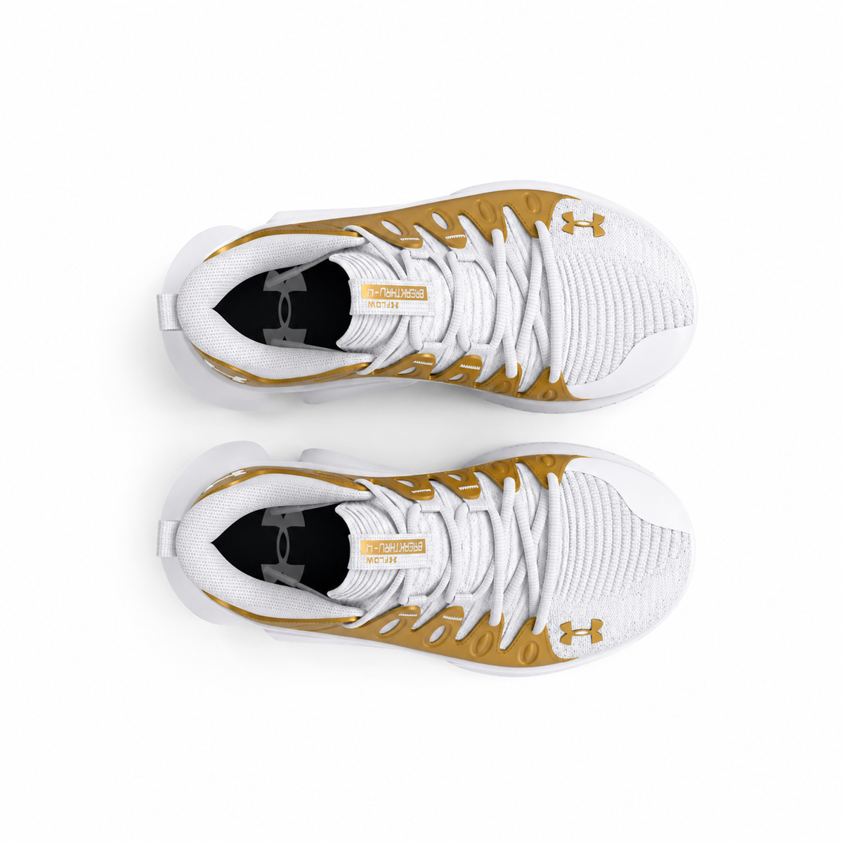 Women's Under Armour Flow Breakthru 4 Basketball "White Metallic Gold"