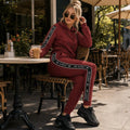 Women's The Closet Inc. Pull Over Tape Pants - Cherry Red