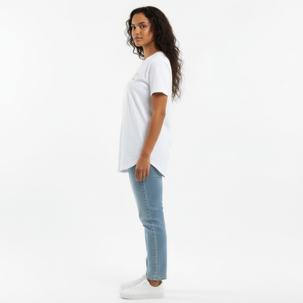 The Closet Inc Women T-Shirt White With Pink C